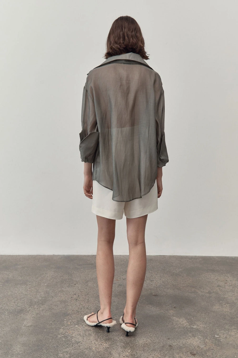 St Agni | Sheer Shirt - Castor Grey - Image 4