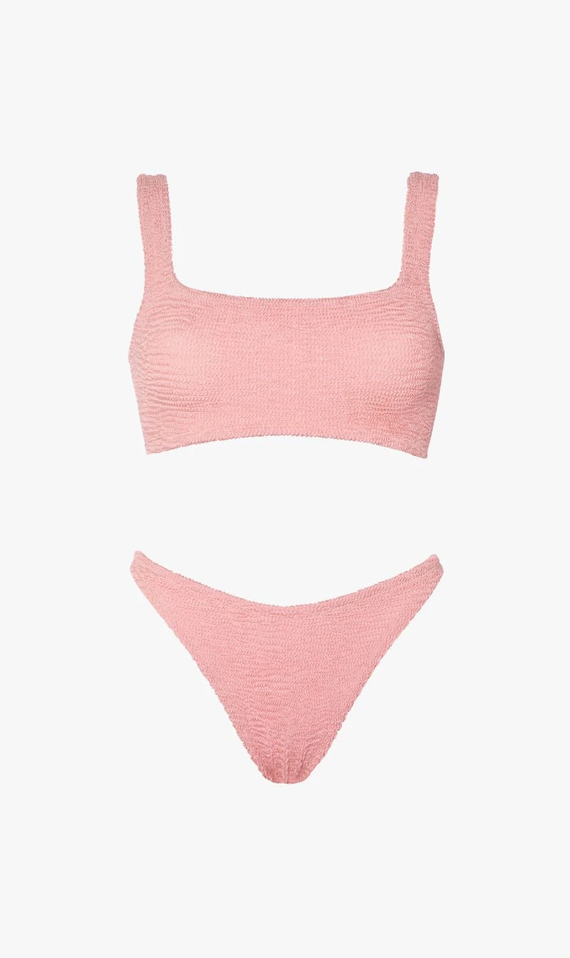 Hunza G | Xandra Bikini - Metallic Dusty Pink