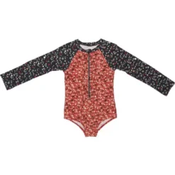 Girls' Nano Daisy Long Sleeve Rashguard Swimsuit