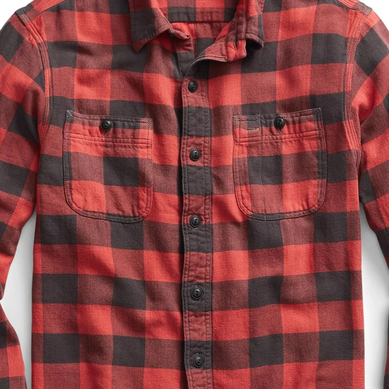RRL By Ralph Lauren Farrell Workshirt Twill Plaid L/S Red / Black - Image 3