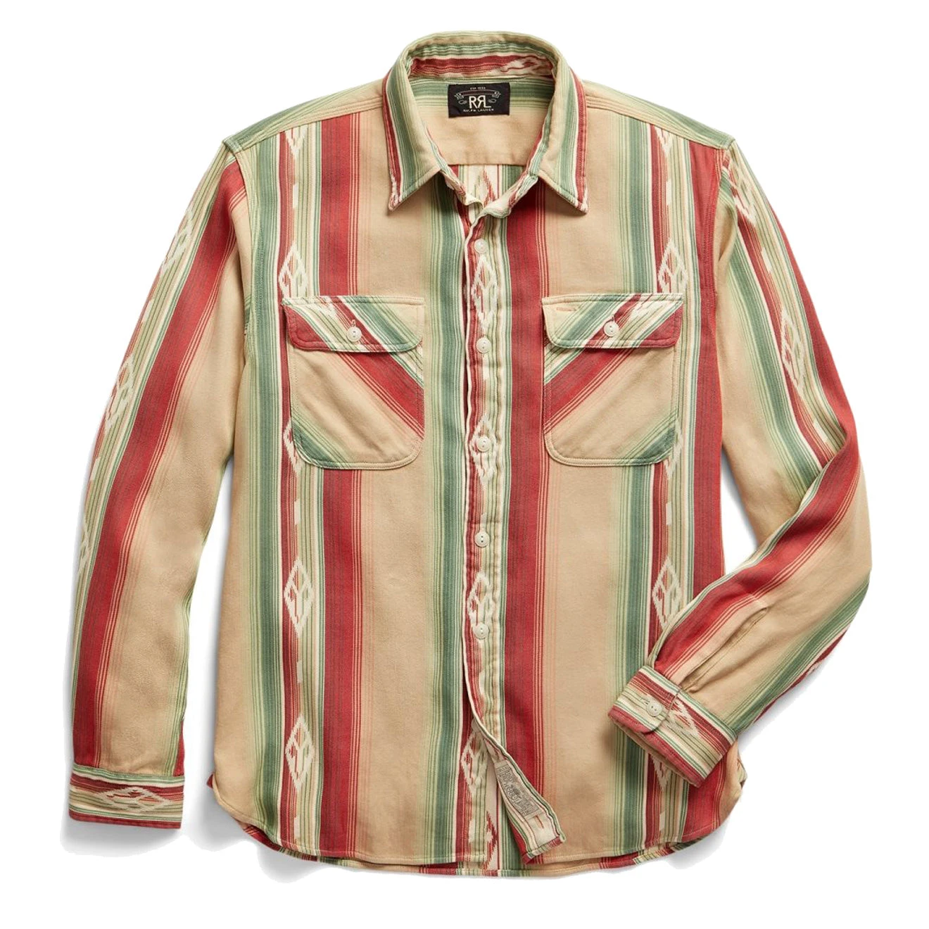 RRL By Ralph Lauren Southwestern Jacquard Workshirt RI-494 Tan / Multi