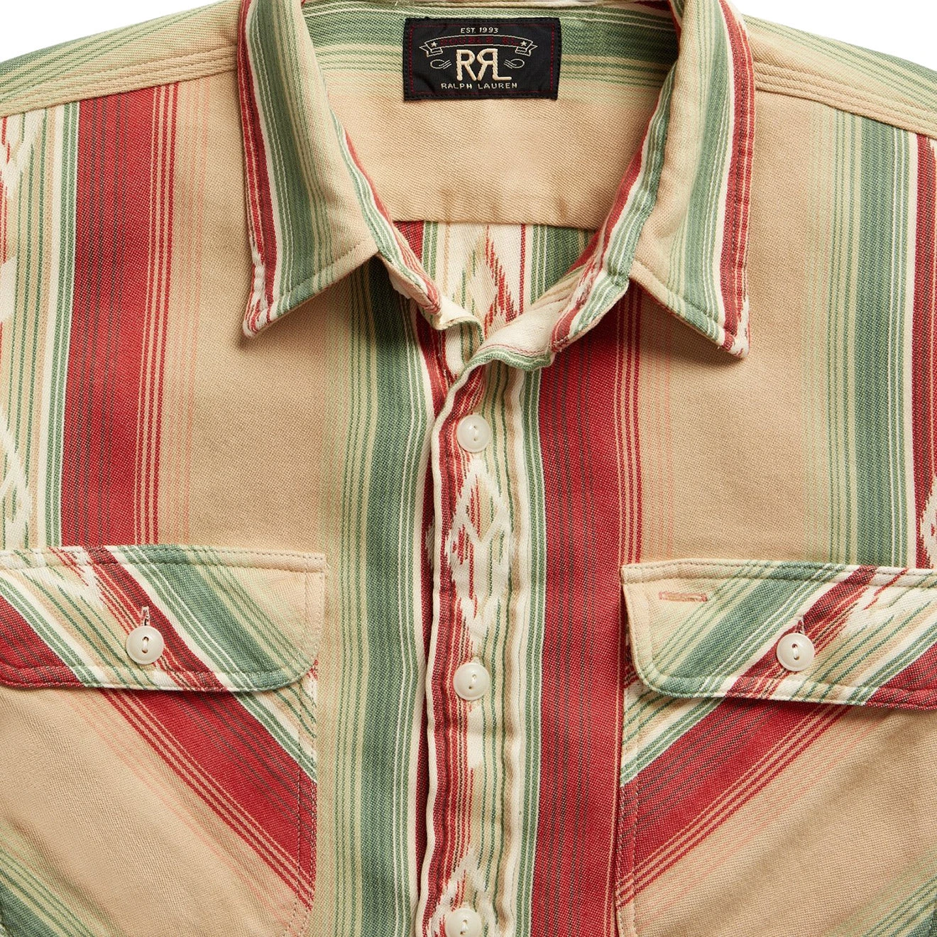 RRL By Ralph Lauren Southwestern Jacquard Workshirt RI-494 Tan / Multi - Image 3