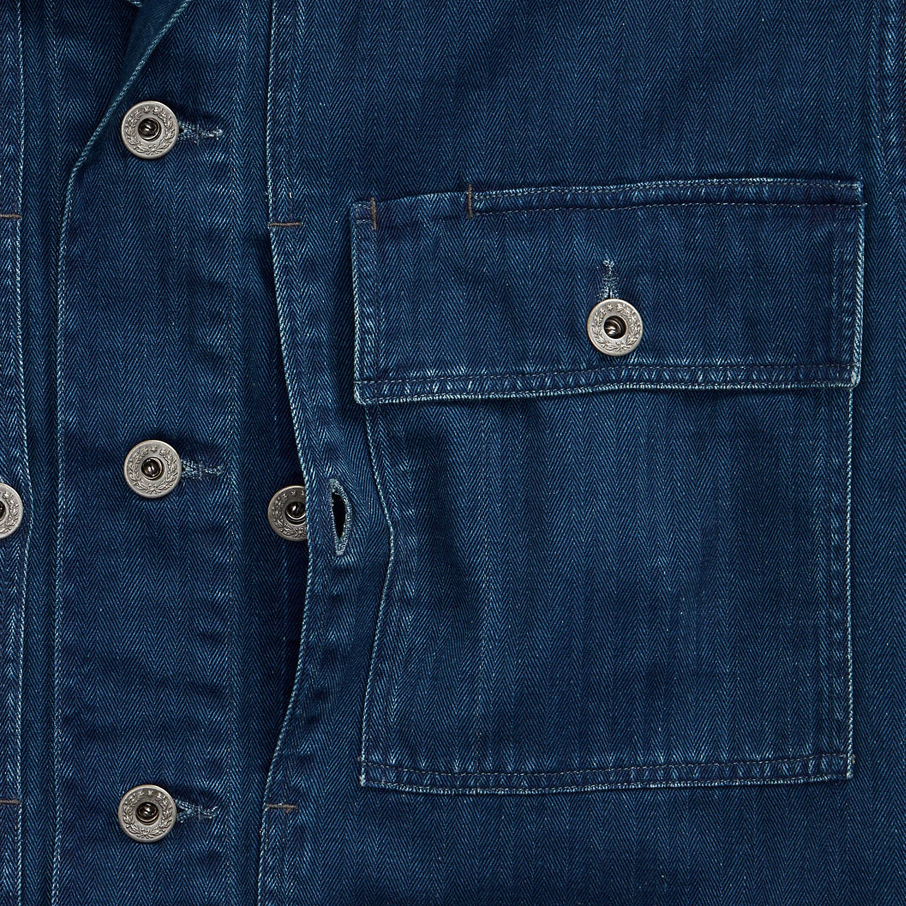 RRL By Ralph Lauren Indigo Herringbone Twill Overshirt Indigo - Image 4