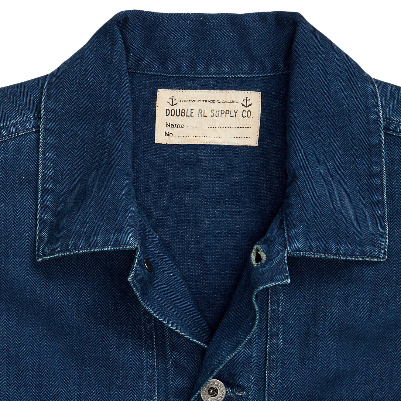 RRL By Ralph Lauren Indigo Herringbone Twill Overshirt Indigo - Image 5