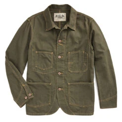 RRL By Ralph Lauren Linen-Cotton Herringbone Jacket Forest Green