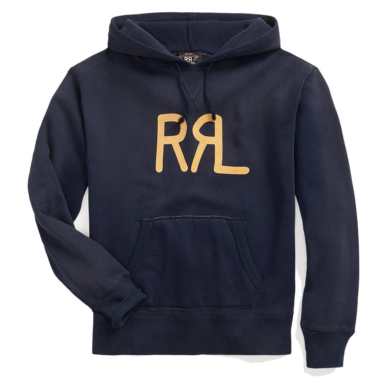 RRL By Ralph Lauren Logo Fleece Hoodie Faded Navy