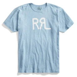 RRL By Ralph Lauren Logo Jersey T-Shirt Heather Blue