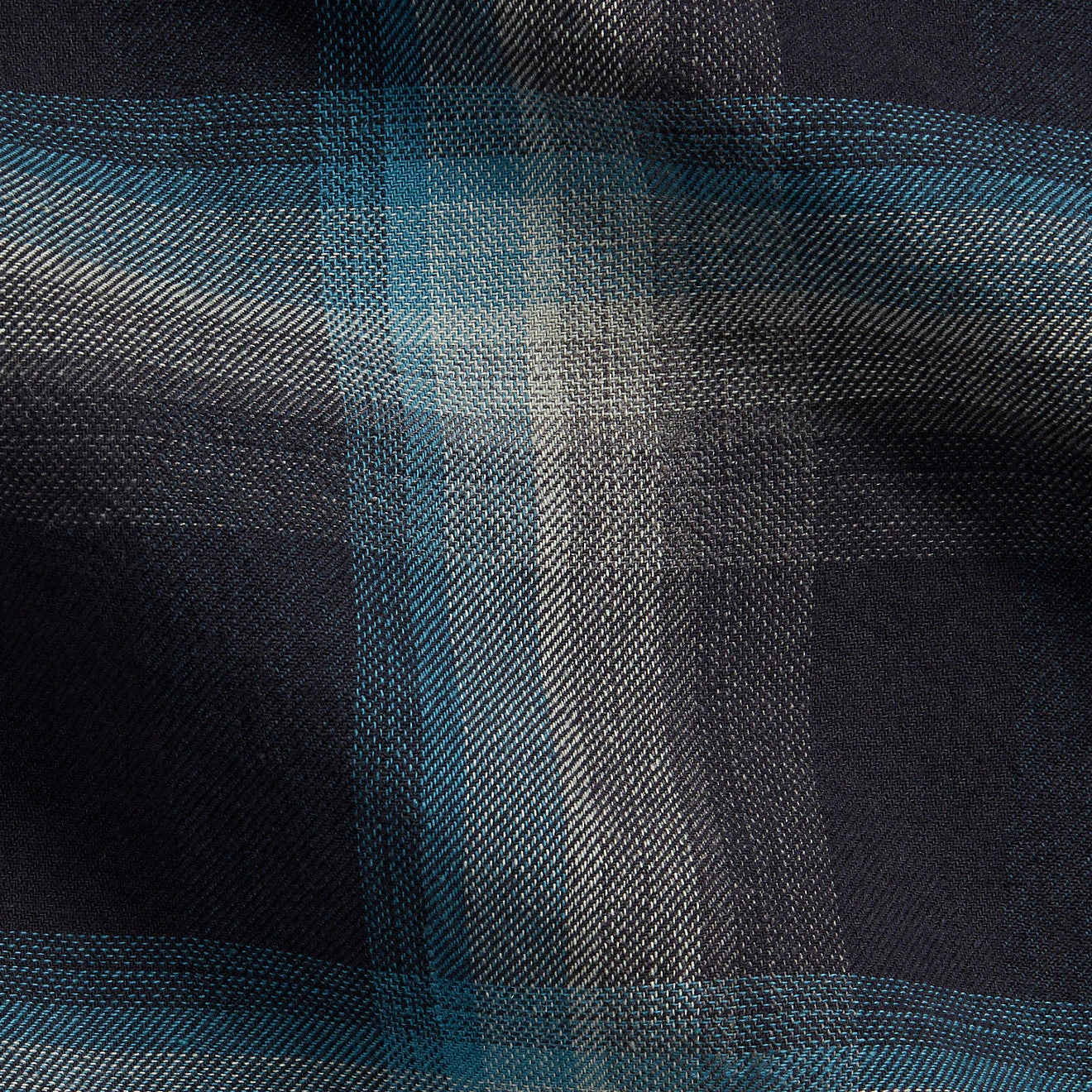 RRL By Ralph Lauren Plaid Jaspe Twill Camp Workshirt Black/Blue - Image 4