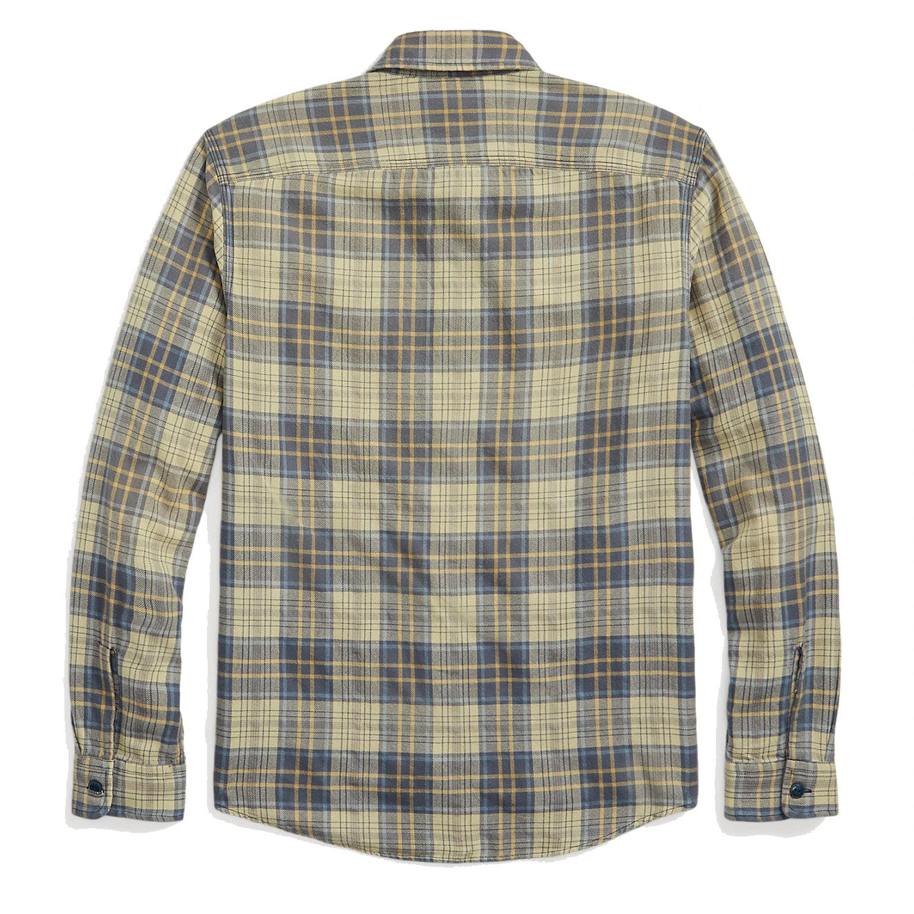 RRL By Ralph Lauren Plaid Twill Workshirt Faded Blue/Yellow - Image 2