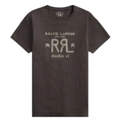 RRL By Ralph Lauren Graphic Logo T-Shirt Faded Black Canvas