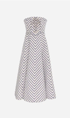 Zimmermann | High Tide Laced Midi Dress - Navy/Cream