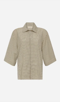 St Agni | Short Sleeve Cotton Shirt - Bijou Check