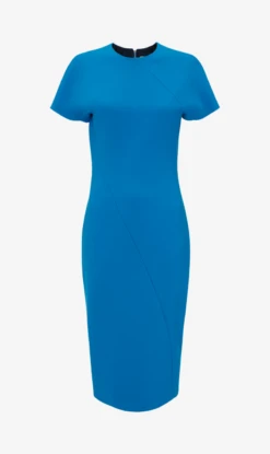 Victoria Beckham | Spiral Seam T.Shirt Fitted Dress - Sky Blue